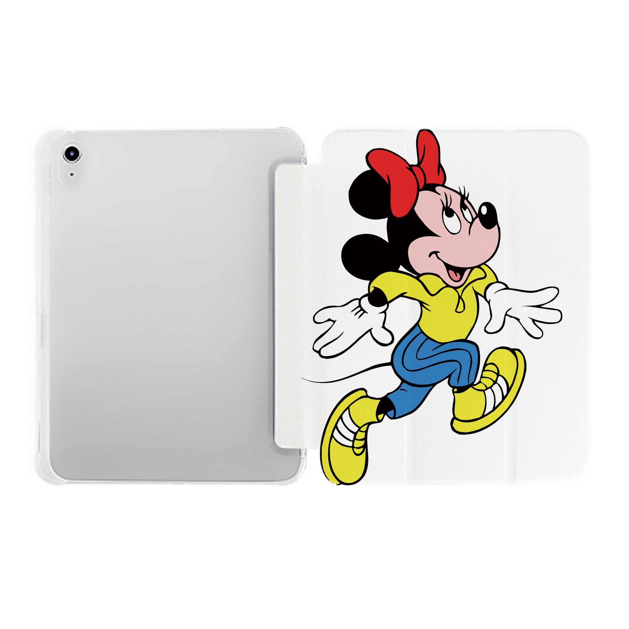 （画像用） ミッキーマウス Mickey Mouse IPad ケース ペン収納付き 三つ折りスタンド PUレザー×シリコン 対応機種9.5/10.5/10.9インチ